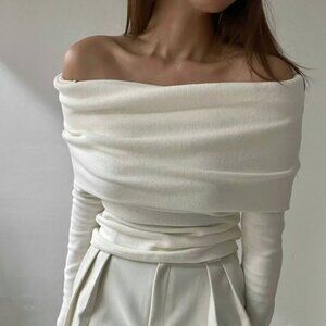 Marcela London Veni Off-Shoulder Top in Milk – Size S